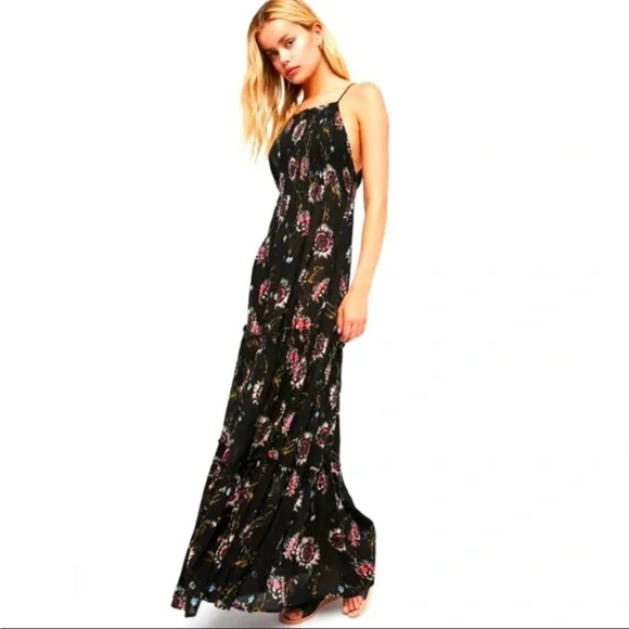 Free People | Dresses | Free People Intimately Garden Party Black Floral  Maxi Dressboho Bohemian | Poshmark